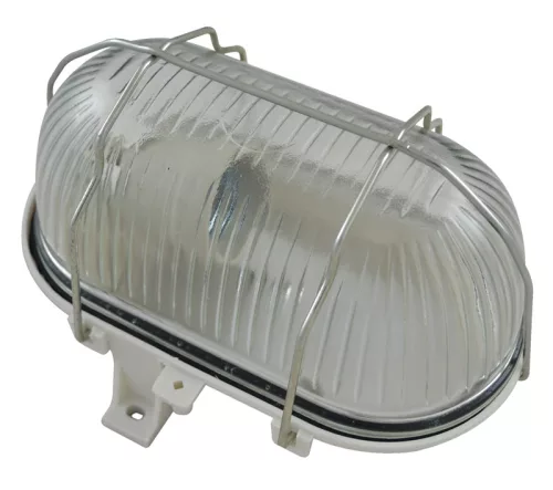 Műanyag hajólámpa ovális fém ráccsal max.60W