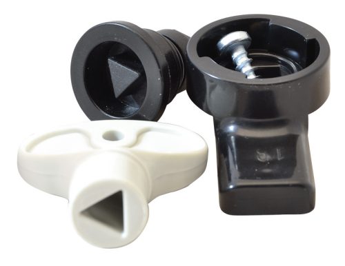 Műanyag zár TME szekrényekhez, háromszög