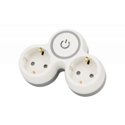   Többférőhelyes, kapcsolós átalakító csatlakozó, szürke+fehér