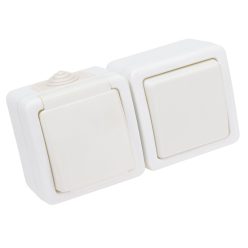   Falon kívüli egy áramkörös kapcsoló+csatlakozóaljzat 16A/250VAC, IP54 (101)