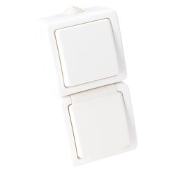   Falon kívüli egy áramkörös kapcsoló+csatl.aljzat, függőleges 16A/250VAC, IP44(101)