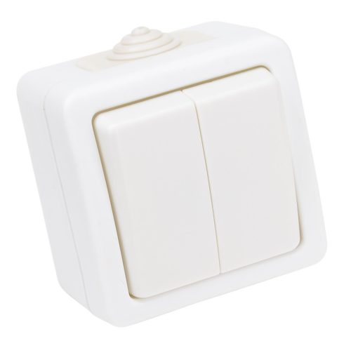 Falon kívüli 2-áramkörös váltókapcsoló 10AX/250VAC, IP54, (106/2)