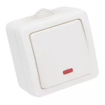   Falon kívüli váltókapcsoló, jelzőfénnyel 10AX/250VAC, IP54,(106)