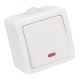 Falon kívüli váltókapcsoló, jelzőfénnyel 10AX/250VAC, IP54,(106)