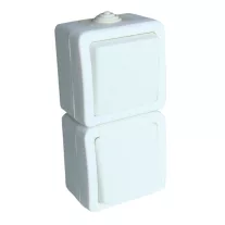   Falon kívüli váltókapcsoló+csatlakozóaljzat 16A/250VAC, IP54, (106)
