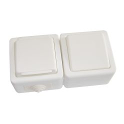   Falon kívüli kétpólusú kapcsoló+csatlakozóaljzat 16A/250VAC, IP54, (102)