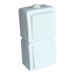   Falon kívüli váltókapcsoló+csatlakozóaljzat, csapos 16A/250VAC, IP54, (106)