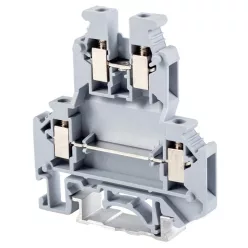   Emeletes ipari sorozatkapocs, csavaros, sínre, szürke 0,2-4mm2, 500VAC, 32A