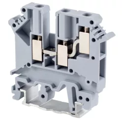   Háromkapcsos ipari sorozatkapocs, csavaros, sínre, szürke 0,2-4mm2, 500VAC, 32A