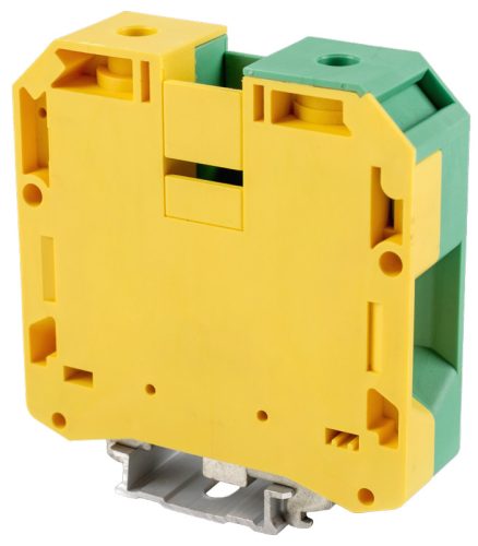 Védővezető ipari sorozatkapocs, csavaros, sínre, zöld/sárga 16-50mm2, 150A