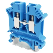   Nullavezető ipari sorozatkapocs, csavaros, sínre, kék 0,2-6mm2, 800VAC, 57A