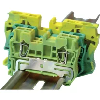   Háromkapcsos védővezető sorozatk., rugós, sínre, zöld/sárga 0,14-1,5mm2, 17,5A