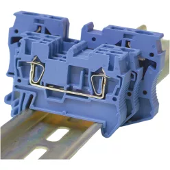   Nullavezető ipari sorozatkapocs, rugós, sínre, kék 0,2-2,5mm2, 800VAC, 31A