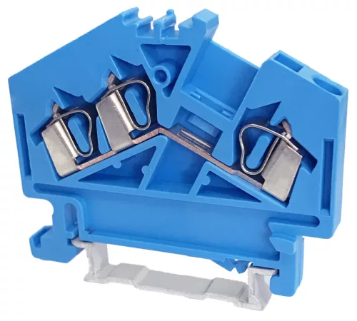 Nullavezető ipari sorozatkapocs, rugós, sínre, kék 800V 24A 0.08-2.5 mm2 3P