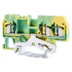   Védővezető ipari sorozatkapocs, rugós, sínre, zöld/sárga 800V 24A 0.08-2.5 mm2 3P