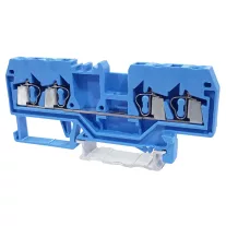   Nullavezető ipari sorozatkapocs, rugós, sínre, kék 800V 20A 0.08-2.5 mm2 4P