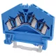 Nullavezető ipari sorozatkapocs, rugós, sínre, kék 800V 24A 0.08-2.5 mm2 4P