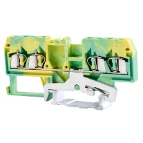   Védővezető ipari sorozatkapocs, rugós, sínre, zöld/sárga 800V 20A 0.08-2.5 mm2 4p