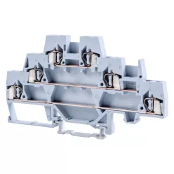   Emeletes ipari sorozatkapocs,rugós, sínre, szürke 500V 20A 0.08-2.5 mm2 6P