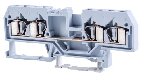 Fázisvezető ipari sorozatkapocs, rugós, sínre, szürke 800V 26A 0.08-4 mm2 4P