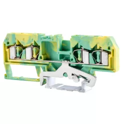   Védővezető ipari sorozatkapocs, rugós, sínre, zöld/sárga 800V 26A 0.08-4 mm2 4P