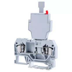   Biztosítékos ipari sorozatkapocs, rugós, sínre, szürke 250V 6.3A 0.08-4 mm2 2P