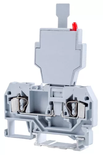 Biztosítékos ipari sorozatkapocs, rugós, sínre, szürke 250V 6.3A 0.08-4 mm2 2P