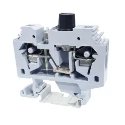   Biztosítékos ipari sorozatkapocs, rugós, sínre, szürke 220V 10A 0.2-6 mm2 2P