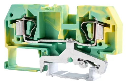 Védővezető ipari sorozatkapocs, rugós, sínre, zöld/sárga 800V 41A 0.2-6 mm2 2P