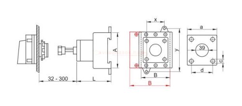 Biztonsági lakatolható szakaszoló kapcsoló ajtókupplunggal100A, 4P, 30kW, 88×88mm