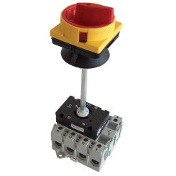   Biztonsági lakatolható szakaszoló kapcsoló ajtókupplunggal 400V, 3P, 48×48mm