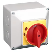   Tokozott biztonsági lakatolható szakaszoló kapcsoló32A, 3P, 7,5kW, 64×64mm, IP44