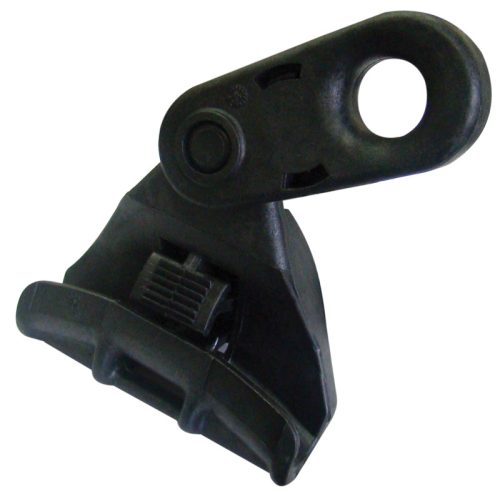 Szigetelt légvezeték függesztő szerelvény, csuklós