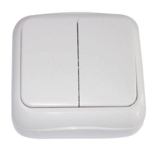 Falon kívüli 2x1 áramkörös kapcsoló-tapétakapcsoló