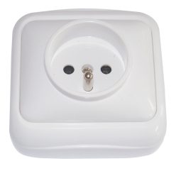   Falon kívüli csatlakozóaljzat, csapos (tapétakapcsoló) IP20