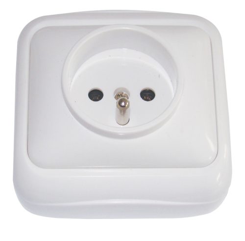 Falon kívüli csatlakozóaljzat, csapos (tapétakapcsoló) IP20