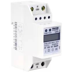   LCD kijelzésű fogyasztásmérő,közvetlen, 1 fázisú, 2 modul 230VAC / 10(60)A