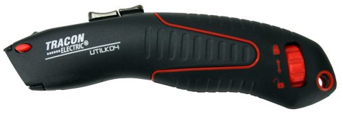 Trapéz pengés kés, alu markolat gumibetéttel, SK4 T-penge L=175mm, D=41mm, W=27mm, d=19mm