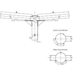 Kétágú acél oszlopkar 05/60