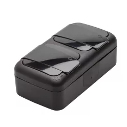   Palmyie vízmentes dupla dugalj csapfedéllel, vízszintes 2x2P+F IP54