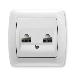 Panasonic Carmen RJ45 CAT 5E dupla fali aljzat fehér keret