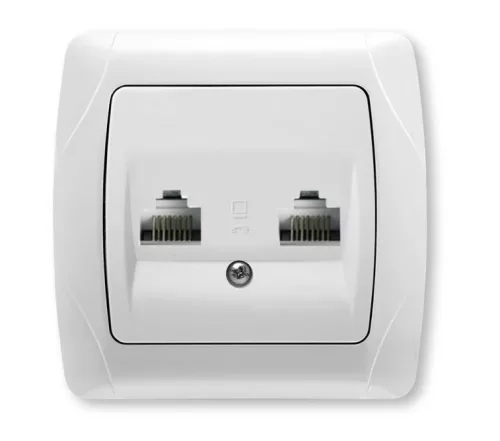Panasonic Carmen RJ45 CAT 5E dupla fali aljzat fehér keret