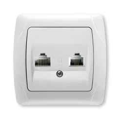   Panasonic Carmen RJ45 CAT6 + RJ11 CAT3 fali aljzat fehér keret
