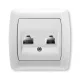 Panasonic Carmen RJ45 CAT6 + RJ11 CAT3 fali aljzat fehér keret