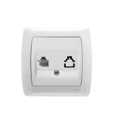 Panasonic Carmen RJ11 CAT3 fali aljzat fehér keret