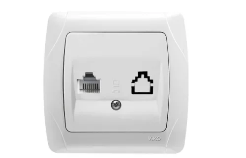 Panasonic Carmen RJ11 CAT3 fali aljzat fehér keret