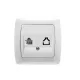 Panasonic Carmen RJ11 CAT3 fali aljzat fehér keret