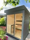 Outdoor-Sauna 185 x 185 x 225 cm mit Montage vor Ort und WPC-Verkleidung
