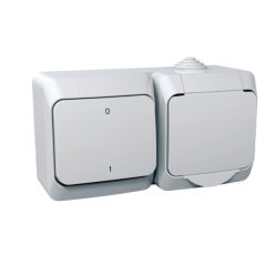   Schneider Electric CEDAR PLUS 2P+F csatlakozóaljzat, kétpólusú kapcsolóval, IP44, fehér