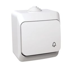   Schneider Electric CEDAR PLUS Egypólusú nyomó, csengőjellel, IP44, fehér